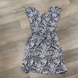 LC Lauren Conrad Black and White Floral Mini Dress